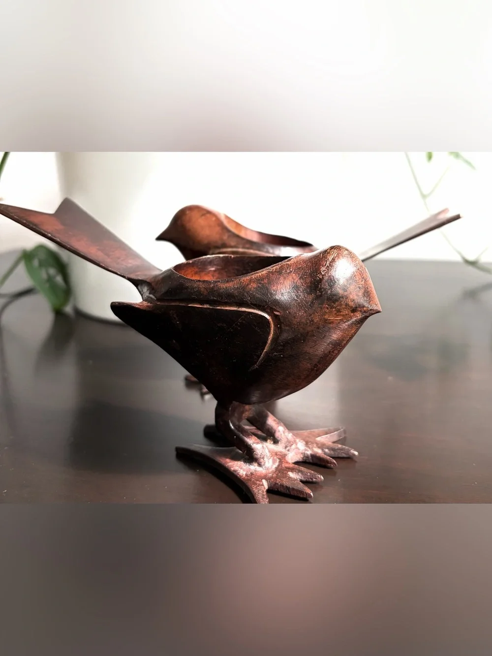 Metal Cast Iron MCM Bird Tealight Candle Holder Rustic Farmhouse Shelf Decor